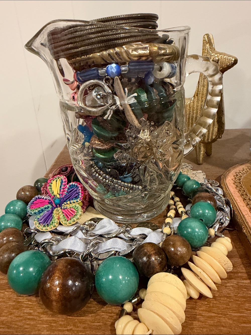 The tree of life natural statement jewelry jar - full of unique finds + pitcher
